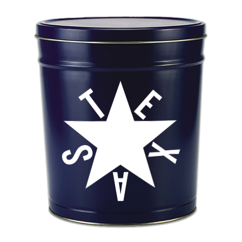 3.5 Gallon Texas Republic Popcorn Tin