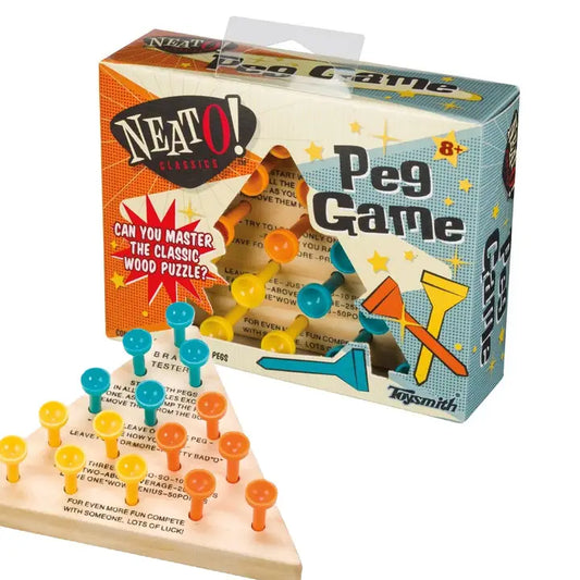 Neato! Classic Wooden Peg Game, Travel Size- Retro Classic